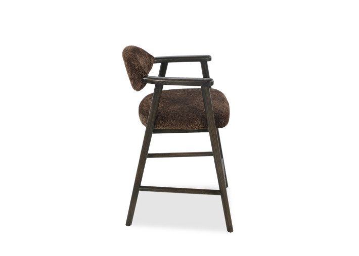 Chaise haute en tissu Coffee et bois marron...