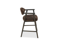 Chaise haute en tissu Coffee et bois marron Yvette – Maison Yak