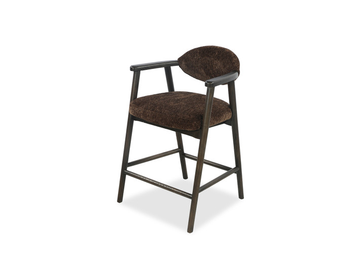 Chaise haute en tissu Coffee et bois marron...