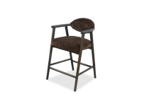 Chaise haute en tissu Coffee et bois marron Yvette – Maison Yak