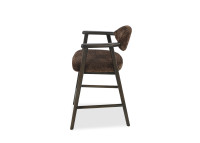Chaise haute en tissu Coffee et bois marron Yvette – Maison Yak
