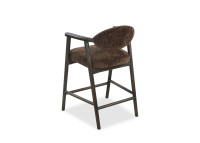 Chaise haute en tissu Coffee et bois marron Yvette – Maison Yak