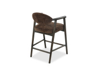 Chaise haute en tissu Coffee et bois marron Yvette – Maison Yak