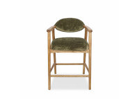 Chaise haute en tissu kaki et bois naturel Yvette – Maison Yak
