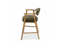 Chaise haute en tissu kaki et bois naturel Yvette – Maison Yak