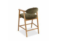 Chaise haute en tissu kaki et bois naturel Yvette – Maison Yak