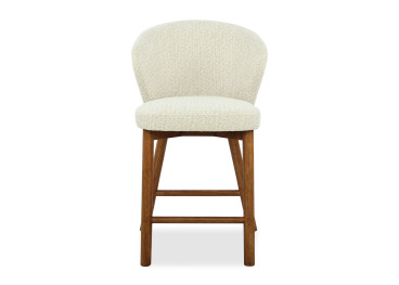 Chaise haute en tissu écru et bois naturel Antoinette –... 2