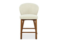 Chaise haute en tissu écru et bois naturel Antoinette – Maison Yak