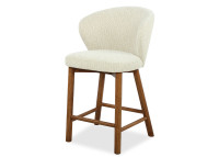 Chaise haute en tissu écru et bois naturel Antoinette – Maison Yak