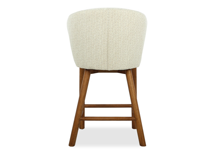 Chaise haute en tissu écru et bois naturel...