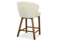 Chaise haute en tissu écru et bois naturel Antoinette – Maison Yak