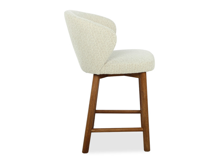 Chaise haute en tissu écru et bois naturel...