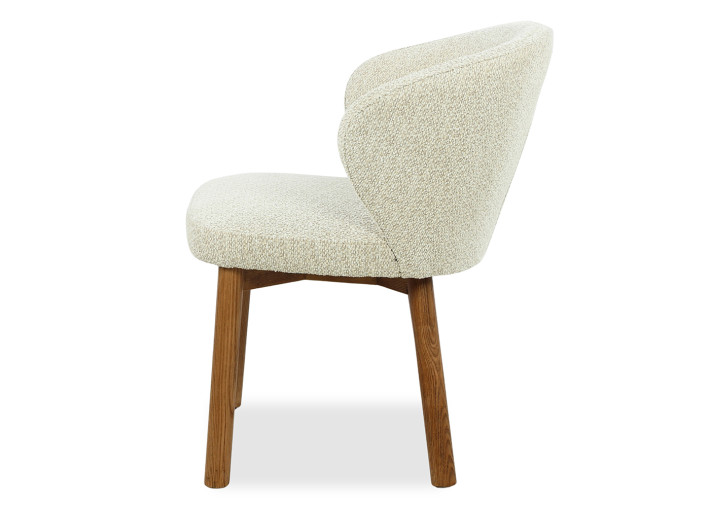 Chaise en tissu écru et bois naturel Antoinette...