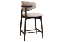 Chaise haute en tissu Beige Earth et bois Coffee Odette – Maison Yak