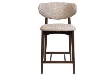Chaise haute en tissu Beige Earth et bois Coffee Odette –... 2