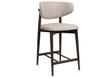 Chaise haute en tissu Beige Earth et bois Coffee Odette –...