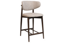 Chaise haute en tissu Beige Earth et bois Coffee Odette – Maison Yak