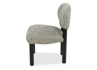 Chaise en tissu noir et beige et bois noir Claudette – Maison Yak