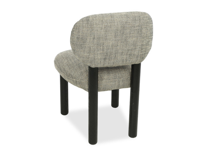 Chaise en tissu noir et beige et bois noir...