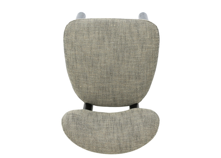Chaise en tissu noir et beige et bois noir...