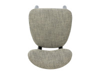 Chaise en tissu noir et beige et bois noir Claudette – Maison Yak