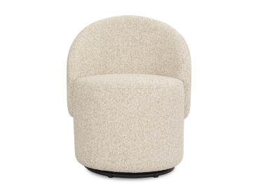 Fauteuil pivotant en tissu écru Marco – intérieur...