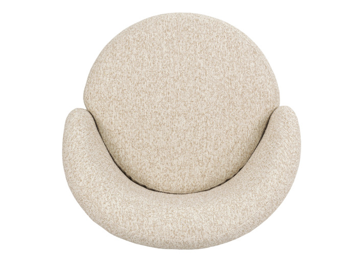 Fauteuil pivotant en tissu écru Marco –...