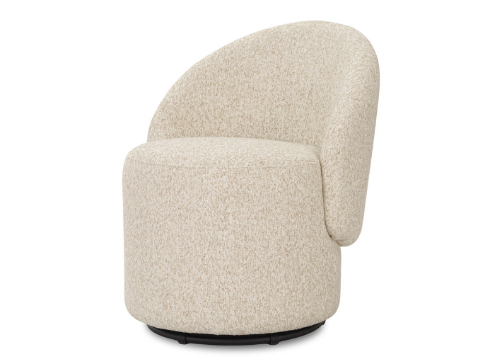 Fauteuil pivotant en tissu écru Marco –...