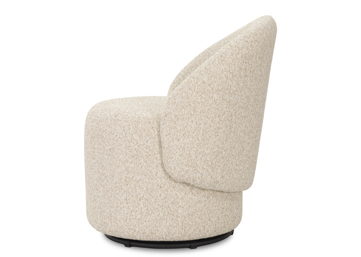 Fauteuil pivotant en tissu écru Marco –...