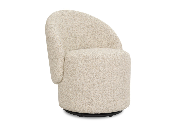 Fauteuil pivotant en tissu écru Marco –...
