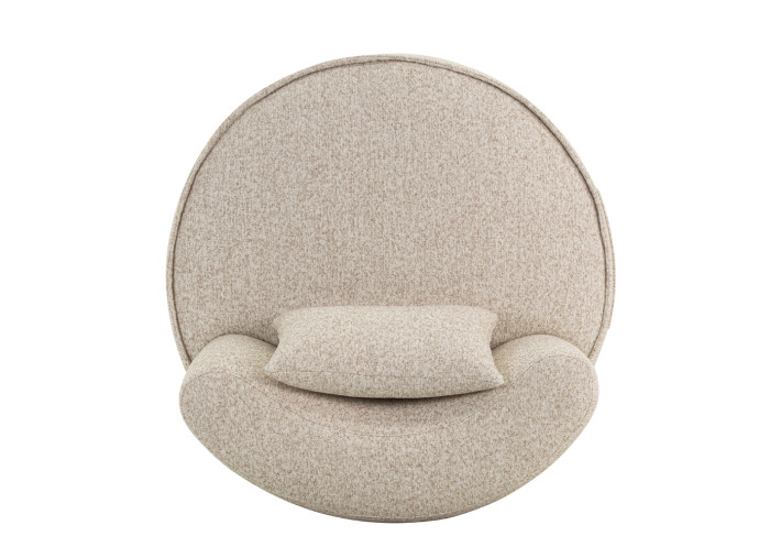 Fauteuil pivotant en tissu écru Diego –...