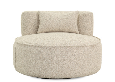 Fauteuil pivotant en tissu écru Diego – intérieur... 2