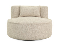 Fauteuil pivotant en tissu écru Diego – intérieur extérieur – Maison Yak