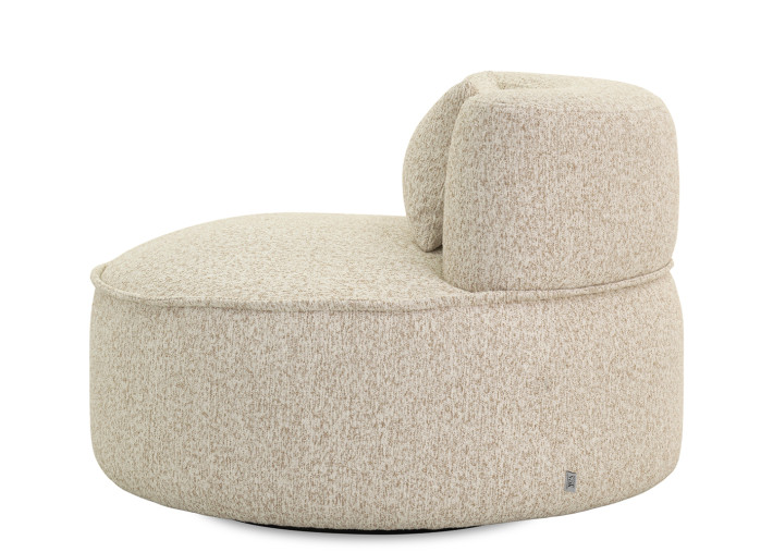 Fauteuil pivotant en tissu écru Diego –...