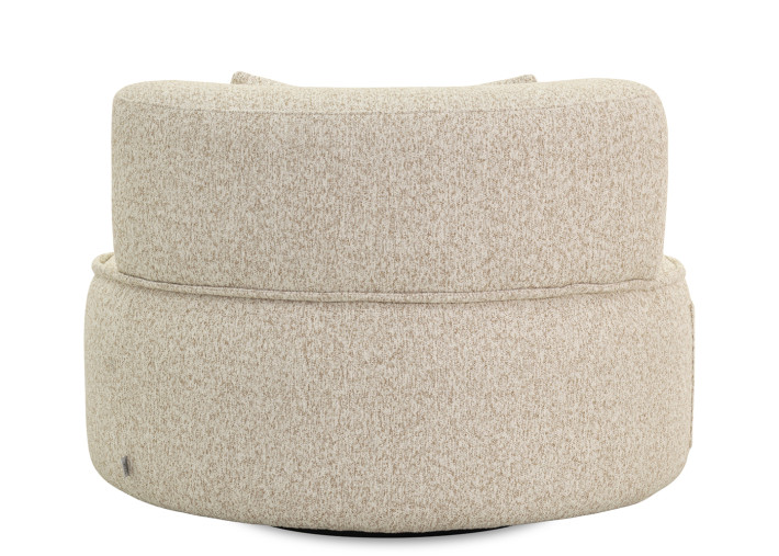 Fauteuil pivotant en tissu écru Diego –...