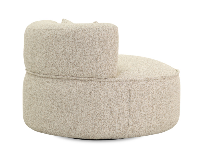 Fauteuil pivotant en tissu écru Diego –...