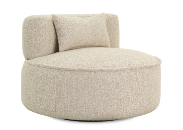 Fauteuil pivotant en tissu écru Diego – intérieur...