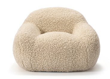 Fauteuil en tissu bouclé écru Malo – Maison Yak
