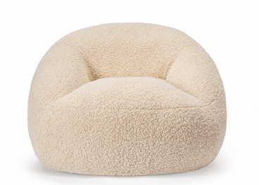 Fauteuil en tissu bouclé écru Edgar – Maison Yak