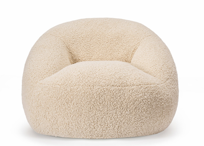 Fauteuil en tissu bouclé écru Edgar – Maison Yak