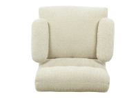 Fauteuil en tissu écru et bois naturel Lucien – Maison Yak