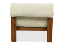 Fauteuil en tissu écru et bois naturel Lucien – Maison Yak