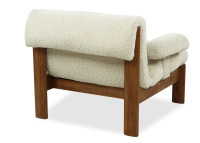 Fauteuil en tissu écru et bois naturel Lucien – Maison Yak