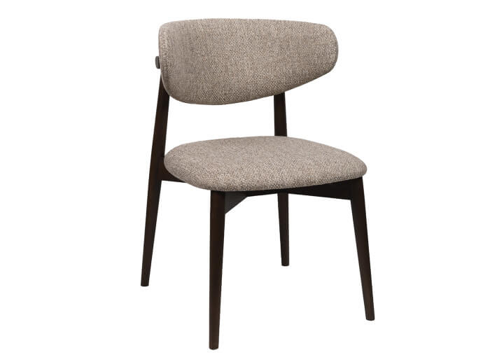Chaise en tissu beige Earth et bois de hêtre...