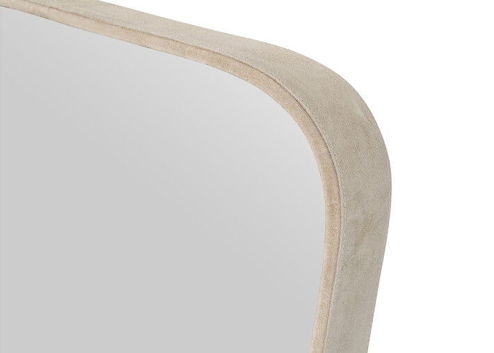 Miroir rectangulaire en daim beige Earth – Lake...