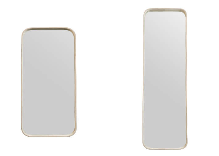 Miroir rectangulaire en daim beige Earth – Lake...