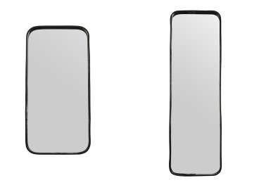 Miroir rectangulaire en peau de vache noire – Lake Maison...