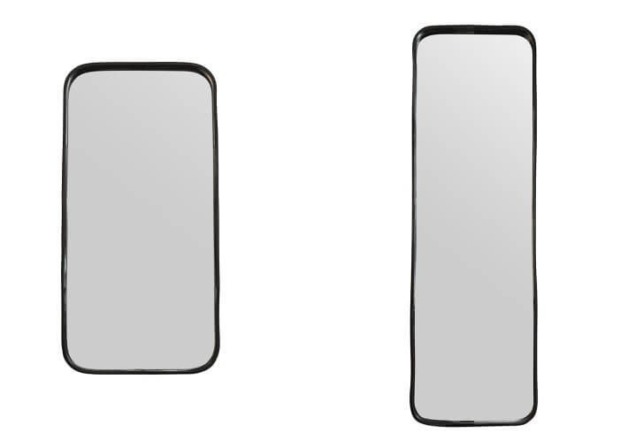 Miroir rectangulaire en peau de vache noire –...
