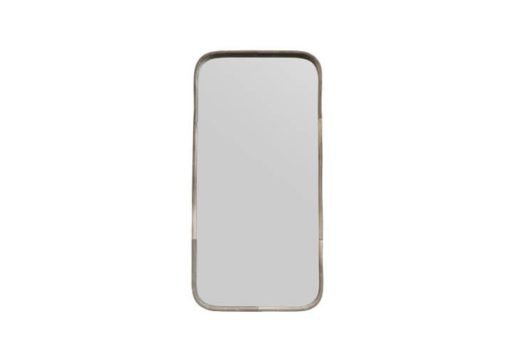 Miroir rectangulaire en peau de vache grise –...