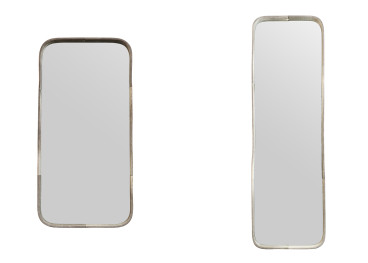 Miroir rectangulaire en peau de vache grise – Lake Maison...